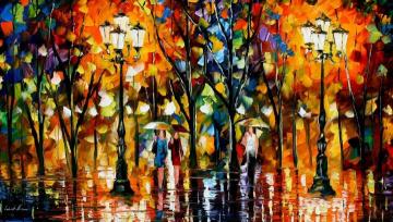 The blue dress Artwork by Leonid Afremov