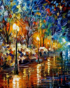 The warm light of the winter Artwork by Leonid Afremov