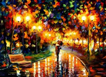 Touch of the rain Artwork by Leonid Afremov