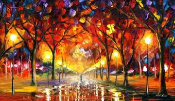 Warm rain drops Artwork by Leonid Afremov