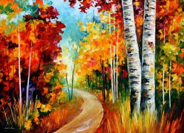 White birches Artwork by Leonid Afremov