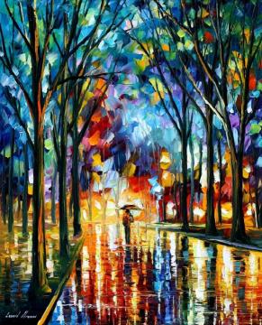 Winter alley Artwork by Leonid Afremov