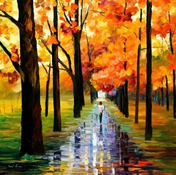 Yellow rain Artwork by Leonid Afremov
