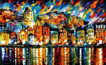 Greece - harbor Artwork by Leonid Afremov