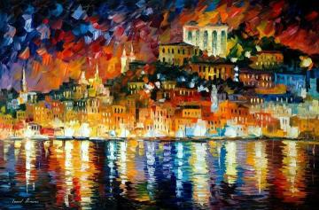Inviting harbor Artwork by Leonid Afremov