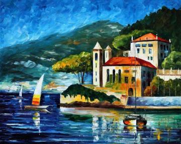 Italy, Lake Como, Villa Balbianello Artwork by Leonid Afremov