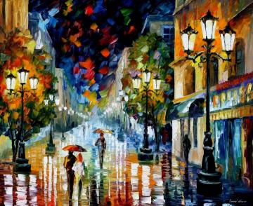 Light Through The Rain Artwork by Leonid Afremov