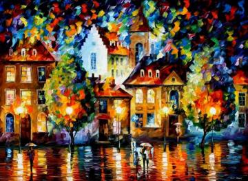 Luxemburg night Artwork by Leonid Afremov