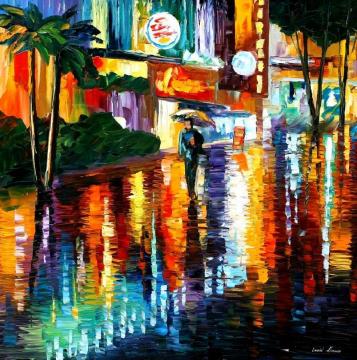 Miami night Artwork by Leonid Afremov