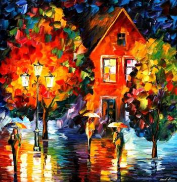 Midnight rain Artwork by Leonid Afremov
