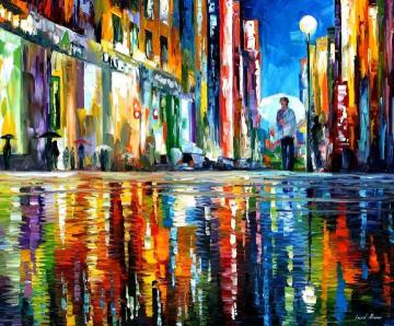 Mirror of the rain Artwork by Leonid Afremov