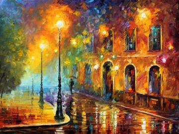 Misty city Artwork by Leonid Afremov