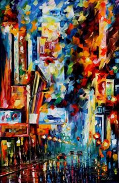 Night broadway Artwork by Leonid Afremov