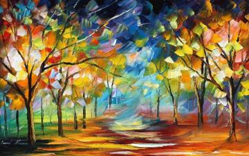 Night forest Artwork by Leonid Afremov