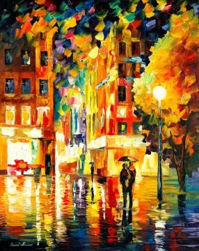 Night in new-york Artwork by Leonid Afremov