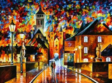 Night In The Old City Artwork by Leonid Afremov