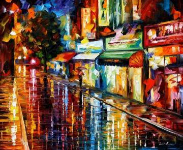 Night rain Artwork by Leonid Afremov