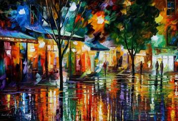 Night shops Artwork by Leonid Afremov