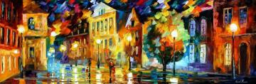 Night square Artwork by Leonid Afremov