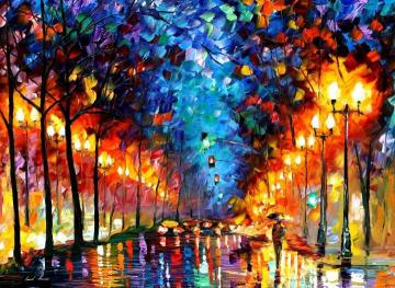 Oakland Rain Artwork by Leonid Afremov