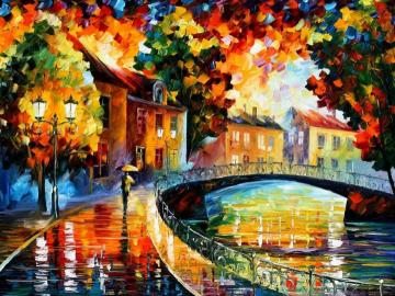 Old bridge Artwork by Leonid Afremov
