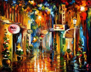 Old city street Artwork by Leonid Afremov