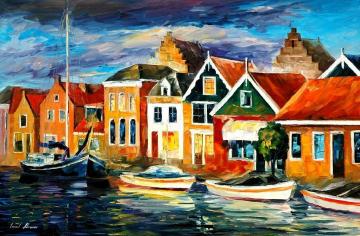 Old sea-front Artwork by Leonid Afremov