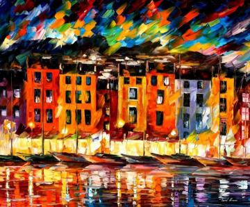 Portofino, Liguria, Italy Artwork by Leonid Afremov