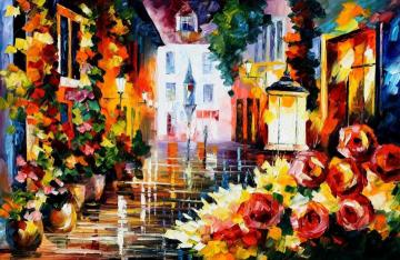 Street of flowers Artwork by Leonid Afremov
