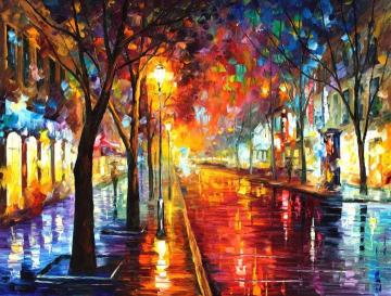 Street Of The Old Town Artwork by Leonid Afremov