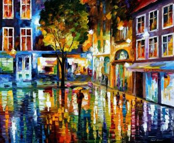 Strip mall Artwork by Leonid Afremov