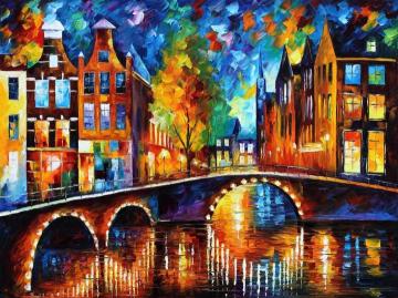 The Bridges Of Amsterdam Artwork by Leonid Afremov