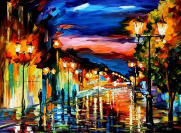 The Road Of Memories Artwork by Leonid Afremov