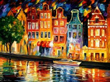 The sky of amsterdam Artwork by Leonid Afremov