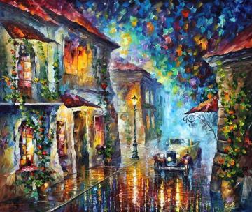 The streets at night Artwork by Leonid Afremov