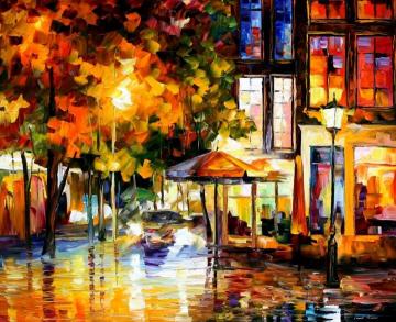 The windows of amsterdam Artwork by Leonid Afremov