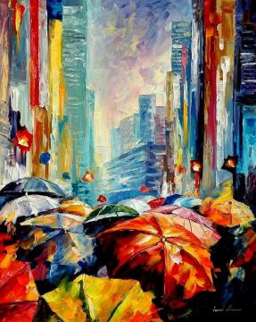 Umbrellas Artwork by Leonid Afremov