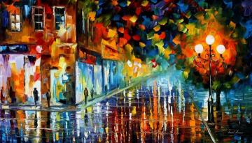Washed boulevard Artwork by Leonid Afremov