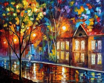 When the city sleeps Artwork by Leonid Afremov