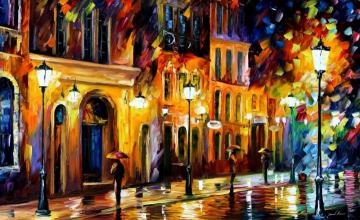 When the city sleeps Artwork by Leonid Afremov