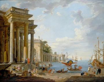 A Coastal Scene, 1730 Artwork by Giovanni Paolo Pannini