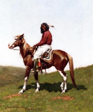 Comanche Brave, Fort Reno, Indian Territory Artwork by Frederic Remington