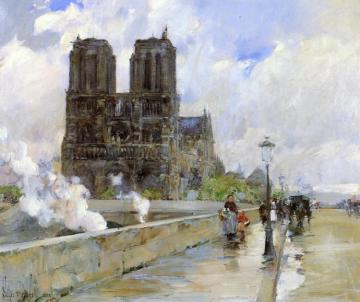 Notre Dame Cathedral, Paris, 1888 Artwork by Frederick Childe Hassam