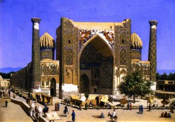 Sher-dor Madrassah On The Registan Square In Samarkand Artwork by Vasily Vasilevich Vereshchagin