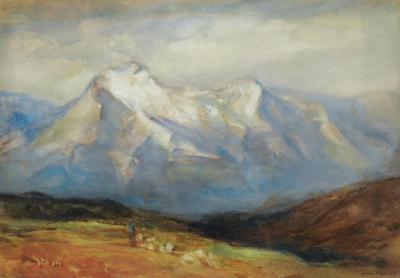 The Engadin Valley, Switzerland Artwork by Sir William Russell Flint