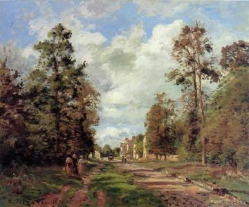 The Road to Louveciennes at the Outskirts of the Forest Artwork by Camille Pissarro