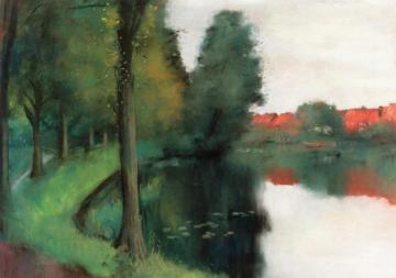 Dutch Village Artwork by Lesser Ury