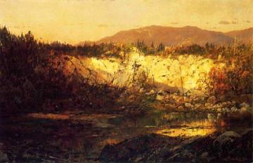Shadows Rising And Sun Setting, New Hampshire Artwork by William Louis Sonntag