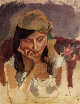 Lady Wearing a Turban Artwork by Jules Pascin