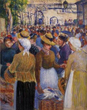 Poultry Market at Gisors Artwork by Camille Pissarro